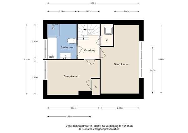 Plattegrond - Van Stolbergstraat 14, 2628 GL Delft - Van Stolbergstraat 14_1e.jpg